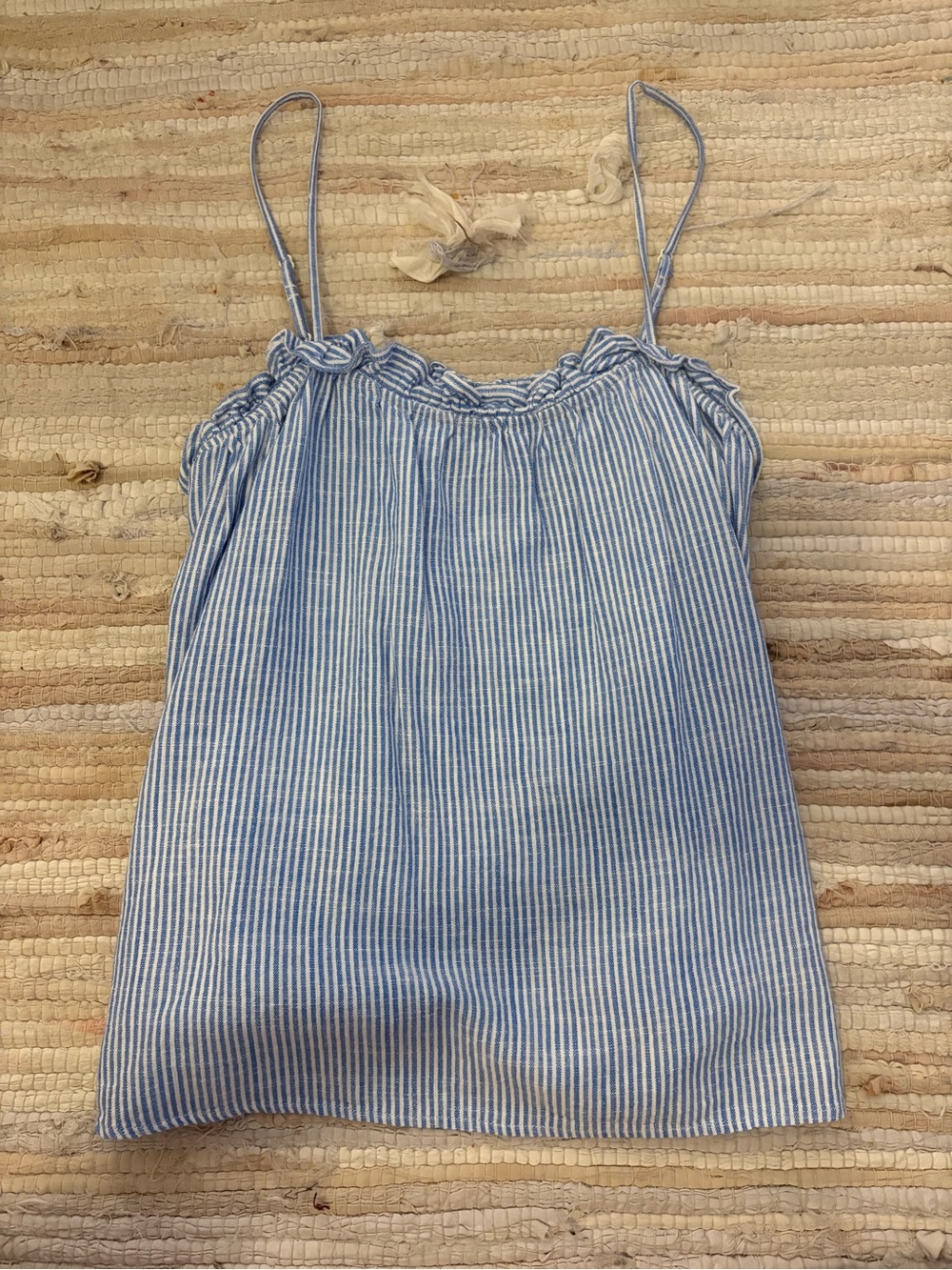 H&M Blue and White Striped Spaghetti Strap Camisole